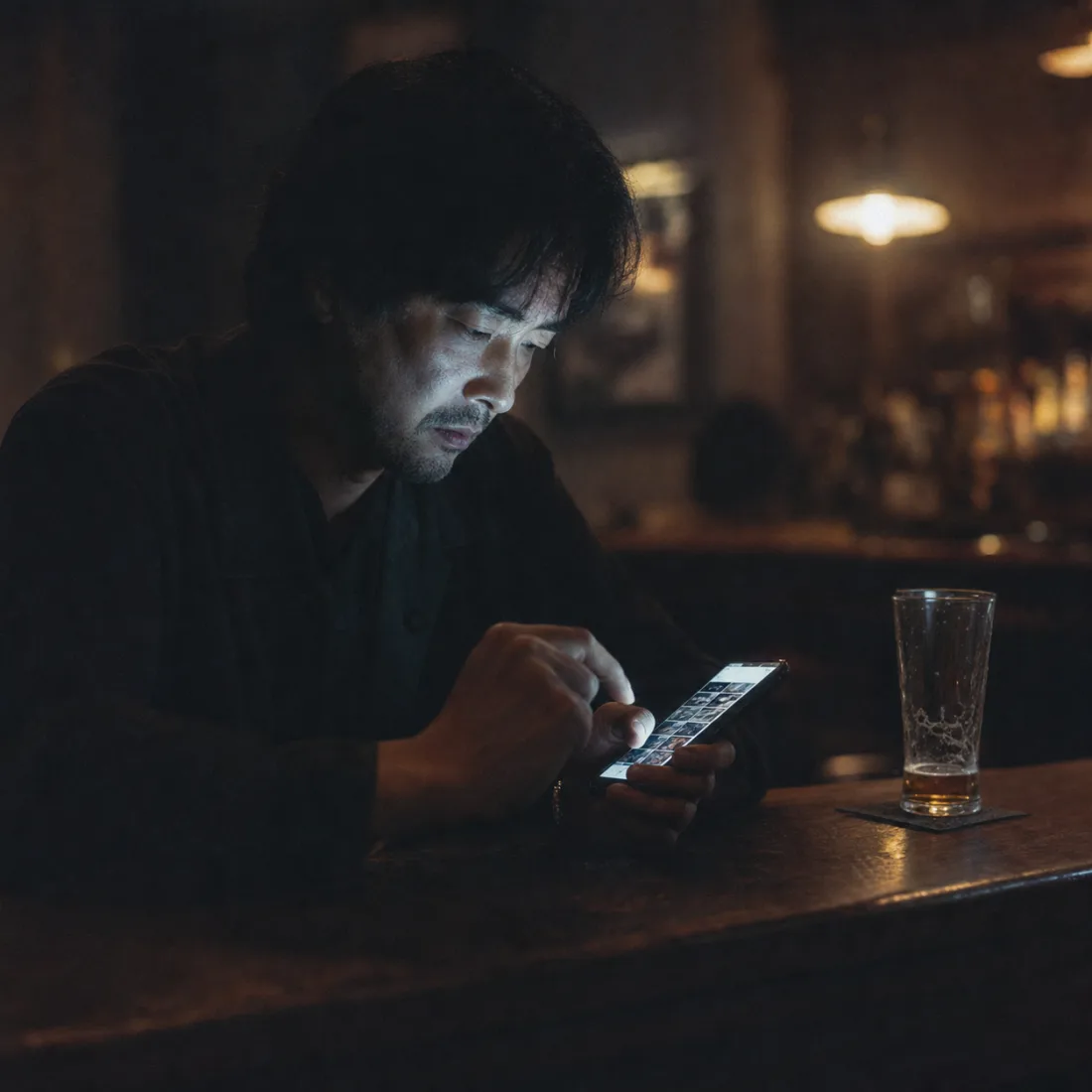 Man Deleting Photos