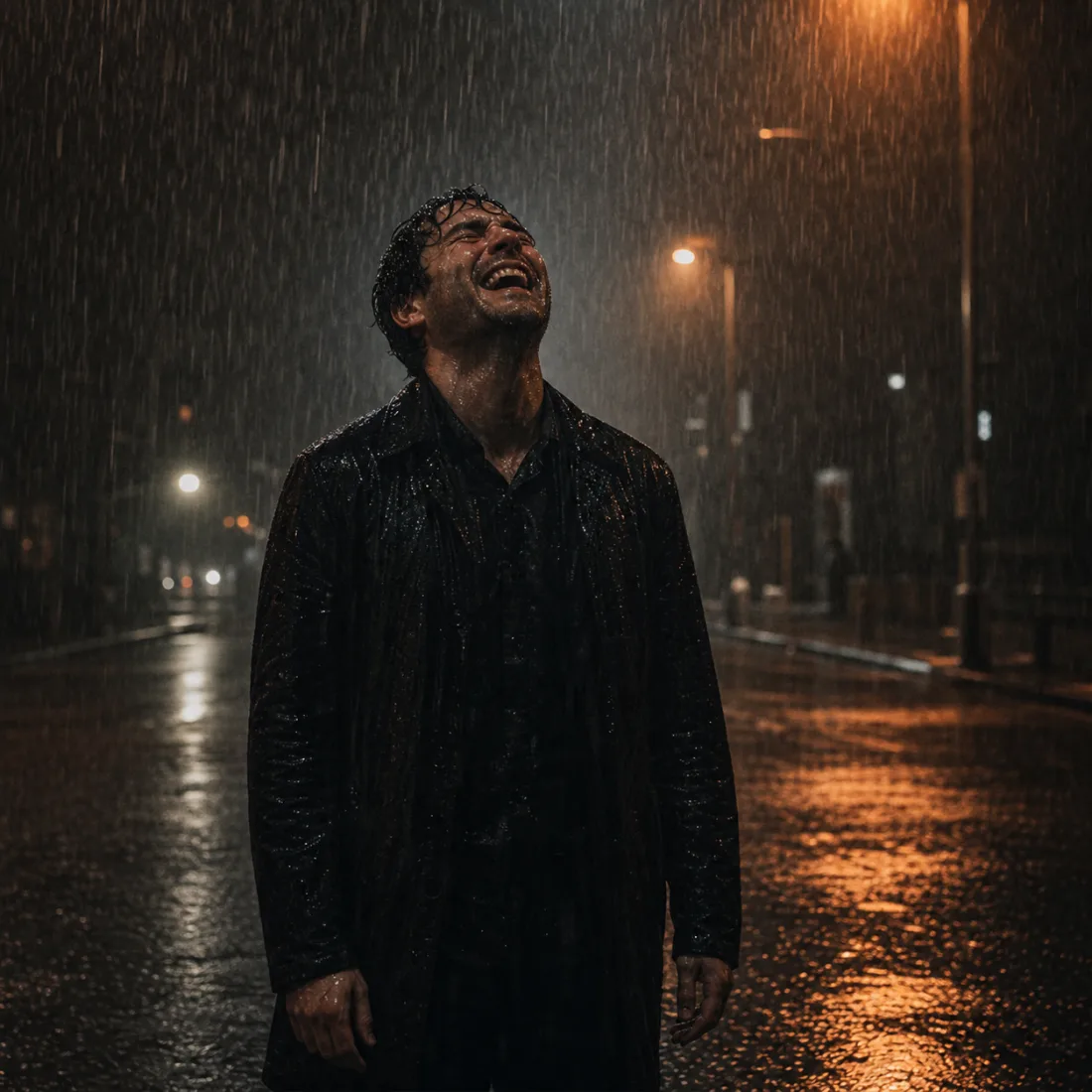Standing In Rain Laughing